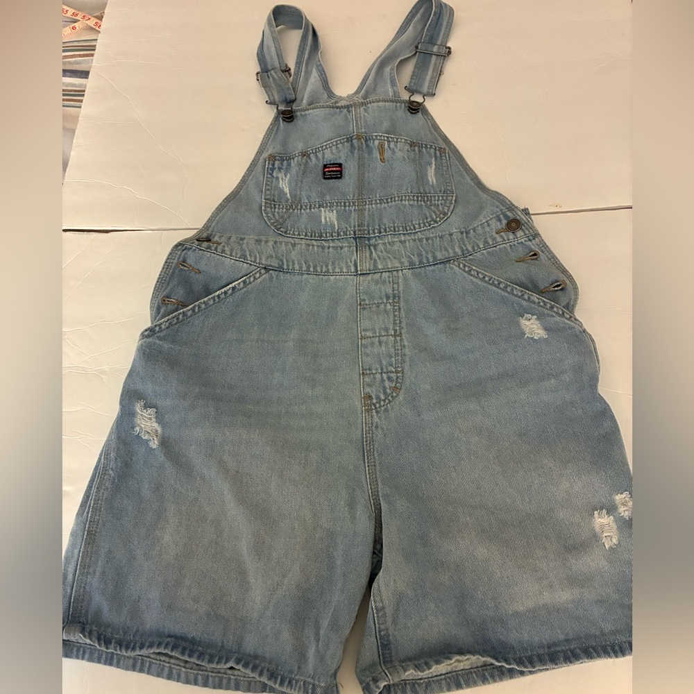 UNIONBAY Light Blue Denim Overalls M Intentionally distressed